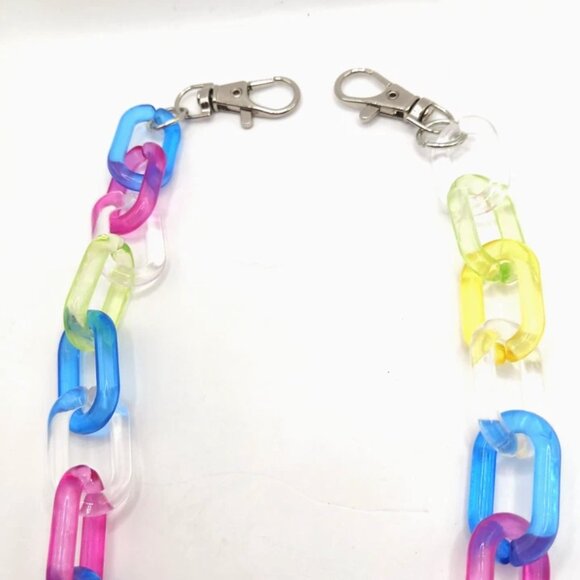 Acrylic Multi Colored Wallet Or Pants Single Layer 18 Inches Long  New - Picture 6 of 9